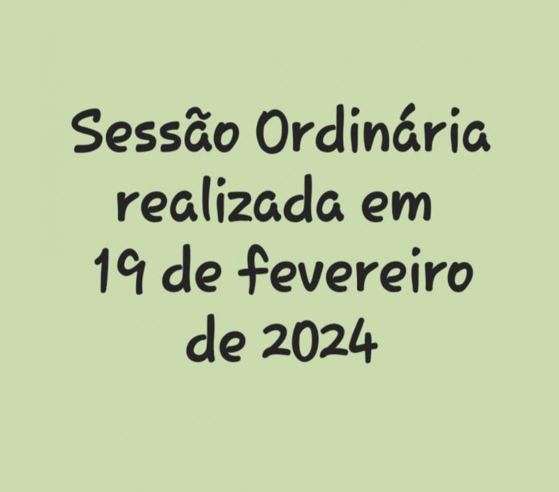 SESSÃO ORDINÁRIA
